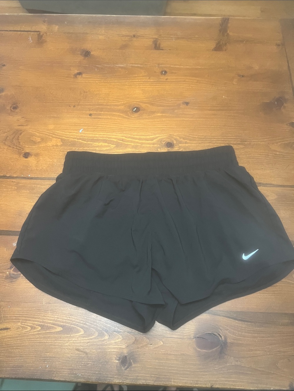 Nike Black Women's Running Shorts with White Swoosh Accent
